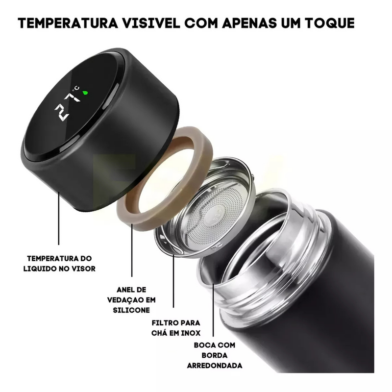 Garrafa Térmica Led com Termômetro - 500ml